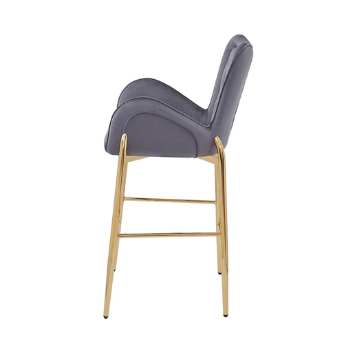 - Tabouret de comptoir moderne en velours et métal Jasars