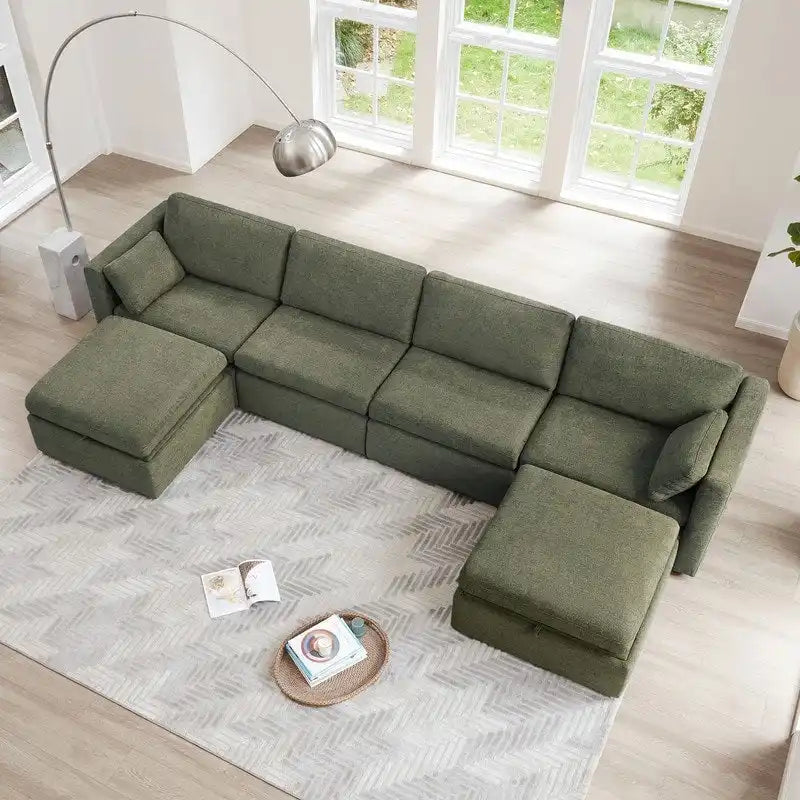 Ensemble de canapé modulable surdimensionné en tissu Celia