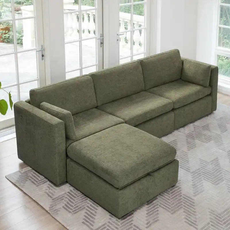 Ensemble de canapé modulable surdimensionné en tissu Celia