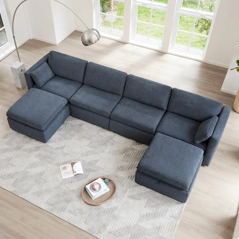 Ensemble de canapé modulable surdimensionné en tissu Celia