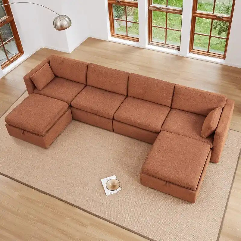 Ensemble de canapé modulable surdimensionné en tissu Celia