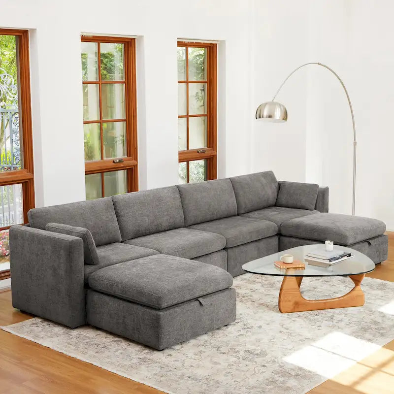 Ensemble de canapé modulable surdimensionné en tissu Celia